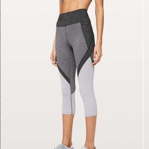 Lululemon Early Extension High Rise Crop 21" Heathered Gray
